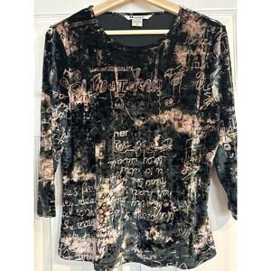 Vintage Velvet Art Shirt by Nygard